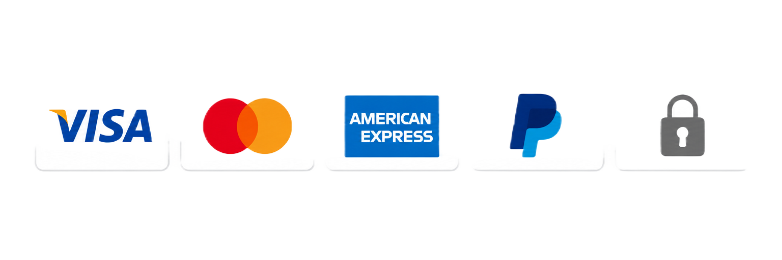 Métodos de pago aceptados: Visa, Mastercard, American Express y PayPal